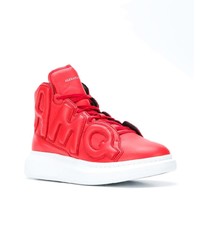 rote hohe Sneakers aus Leder von Alexander McQueen