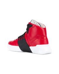 rote hohe Sneakers aus Leder von Versace