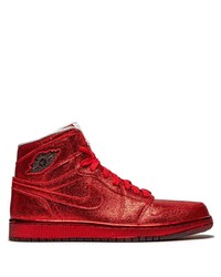 rote hohe Sneakers aus Leder von Jordan