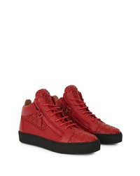 rote hohe Sneakers aus Leder von Giuseppe Zanotti