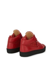 rote hohe Sneakers aus Leder von Giuseppe Zanotti