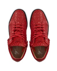 rote hohe Sneakers aus Leder von Giuseppe Zanotti