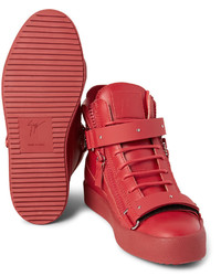 rote hohe Sneakers aus Leder von Giuseppe Zanotti