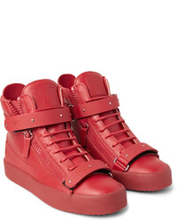 rote hohe Sneakers aus Leder von Giuseppe Zanotti