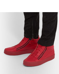 rote hohe Sneakers aus Leder von Giuseppe Zanotti