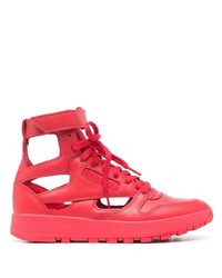 rote hohe Sneakers aus Leder von Maison Margiela