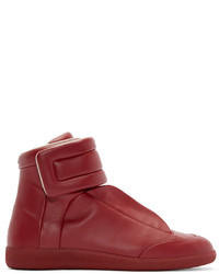 rote hohe Sneakers aus Leder von Maison Margiela