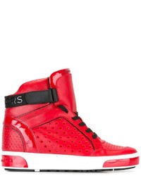 rote hohe Sneakers aus Leder von MICHAEL Michael Kors