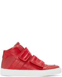 rote hohe Sneakers aus Leder von MM6 MAISON MARGIELA