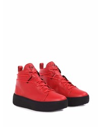 rote hohe Sneakers aus Leder von Giuseppe Zanotti