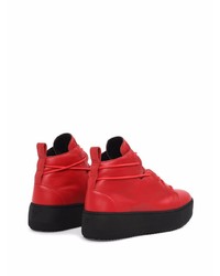 rote hohe Sneakers aus Leder von Giuseppe Zanotti