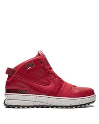 rote hohe Sneakers aus Leder von Nike