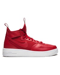 rote hohe Sneakers aus Leder von Nike