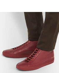 rote hohe Sneakers aus Leder von Common Projects