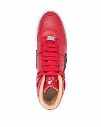 rote hohe Sneakers aus Leder von Philipp Plein