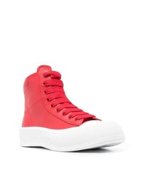 rote hohe Sneakers aus Leder von Alexander McQueen