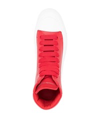 rote hohe Sneakers aus Leder von Alexander McQueen