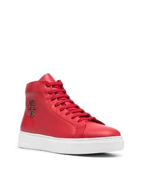 rote hohe Sneakers aus Leder von Philipp Plein