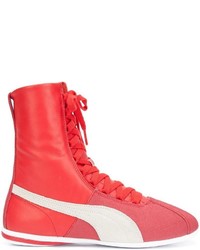 rote hohe Sneakers aus Leder von Puma