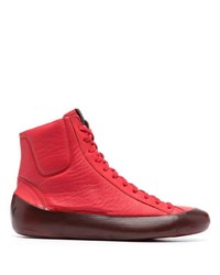 rote hohe Sneakers aus Leder von RBRSL RUBBER SOUL