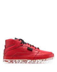 rote hohe Sneakers aus Leder von RBRSL RUBBER SOUL