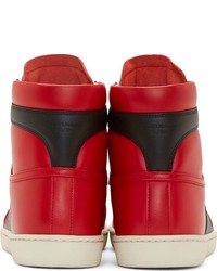 rote hohe Sneakers aus Leder von Saint Laurent