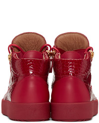 rote hohe Sneakers aus Leder von Giuseppe Zanotti