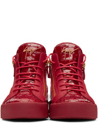 rote hohe Sneakers aus Leder von Giuseppe Zanotti