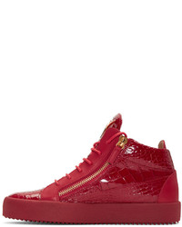 rote hohe Sneakers aus Leder von Giuseppe Zanotti