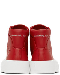 rote hohe Sneakers aus Leder von Alexander McQueen