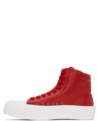 rote hohe Sneakers aus Leder von Alexander McQueen