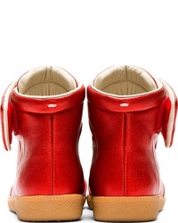 rote hohe Sneakers aus Leder von Maison Martin Margiela