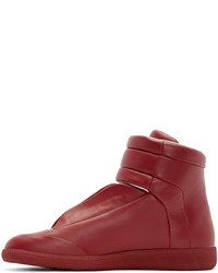 rote hohe Sneakers aus Leder von Maison Margiela