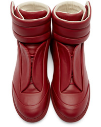 rote hohe Sneakers aus Leder von Maison Margiela