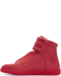 rote hohe Sneakers aus Leder von Maison Margiela