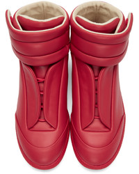 rote hohe Sneakers aus Leder von Maison Margiela