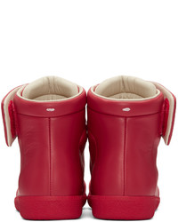 rote hohe Sneakers aus Leder von Maison Margiela