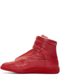 rote hohe Sneakers aus Leder von Maison Margiela