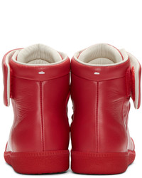 rote hohe Sneakers aus Leder von Maison Margiela