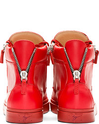 rote hohe Sneakers aus Leder von Giuseppe Zanotti