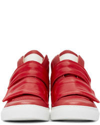 rote hohe Sneakers aus Leder von MM6 MAISON MARGIELA