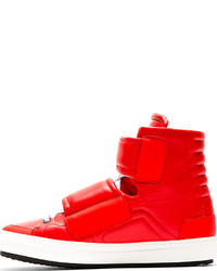 rote hohe Sneakers aus Leder von Pierre Hardy