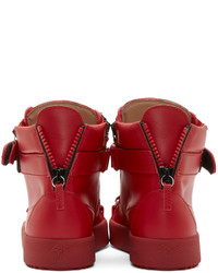 rote hohe Sneakers aus Leder von Giuseppe Zanotti