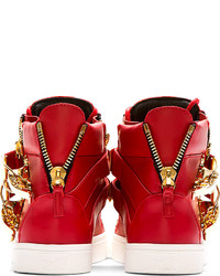 rote hohe Sneakers aus Leder von Giuseppe Zanotti