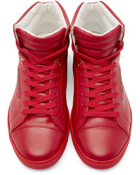 rote hohe Sneakers aus Leder von Dolce & Gabbana