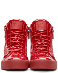 rote hohe Sneakers aus Leder von Giuseppe Zanotti