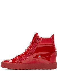 rote hohe Sneakers aus Leder von Giuseppe Zanotti