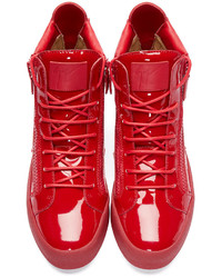 rote hohe Sneakers aus Leder von Giuseppe Zanotti