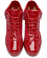 rote hohe Sneakers aus Leder von Giuseppe Zanotti