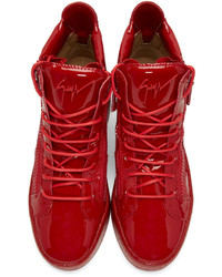 rote hohe Sneakers aus Leder von Giuseppe Zanotti